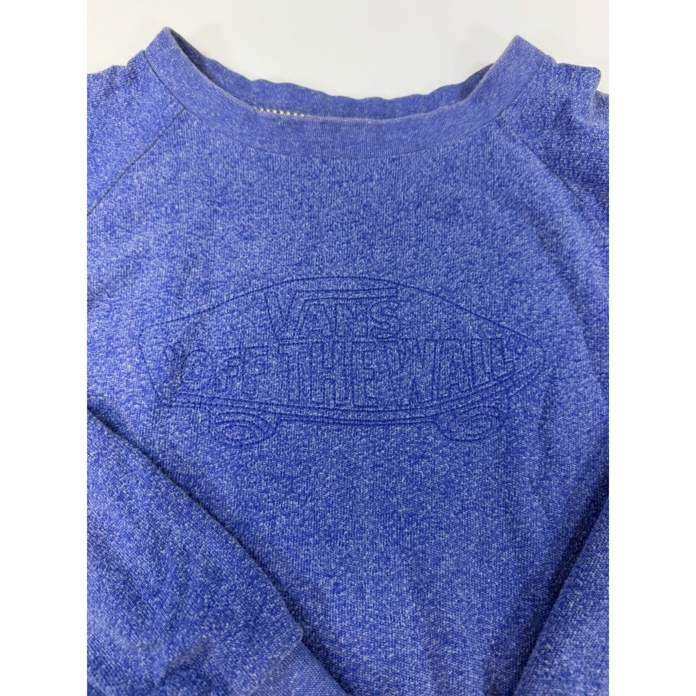 Vans Off The Wall Crewneck Sweatshirt XL Heather Blue Embroidered VN-0MK21VH